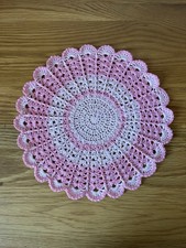 New Pink Doily Mat, Centrepiece Mat, Hand Crocheted, New Home Gift Idea