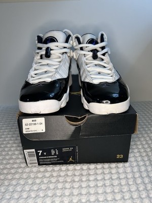 Nike Air Jordan 6 Rings White Black Dark Concord 322992-104 Mens Size 7Y