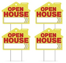 SCNWQ Open House Signs for Real Estate   4 Pack Large Double-Sided Yard Signs...