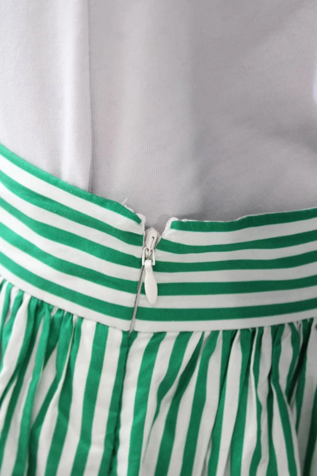 Boden Womens A-Line Maxi Skirt Green Striped 100% Cotton Size 6 - Image 3 of 4