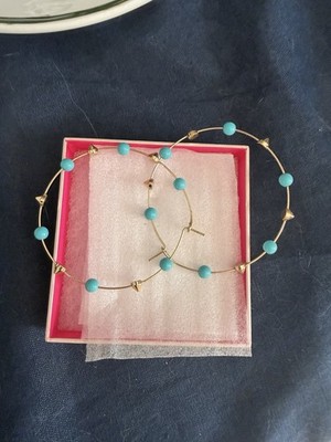 Stella & Dot Madison Turquoise Hoops New In Box