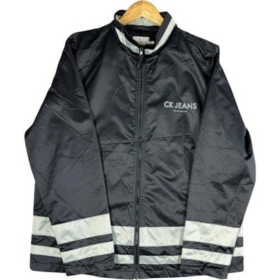 Calvin Klein Jeans Jacke Damen XL Schwarz High Vis Reflexstreifen Reißverschluss