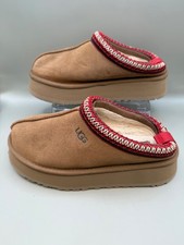 UGG Tazz II Womens Slippers Chestnut Platform Suede Embroidered Size 6