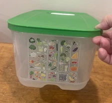 Tupperware Fridge Smart Medium Deep Produce Keeper Green Lid 4.4L