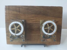 Vintage 2 Safe Timers for Parts or Restoration on Board for Display 8"x 5 1/2"