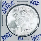 1923 SILVER PEACE DOLLAR AUTHENTIC HI GRADE U.S. MINT COIN FREE SHIPPING 6157