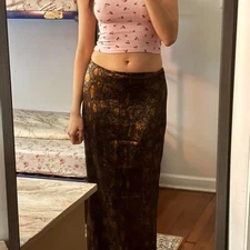 Shein Musera snakeskin silk long length maxi skirt