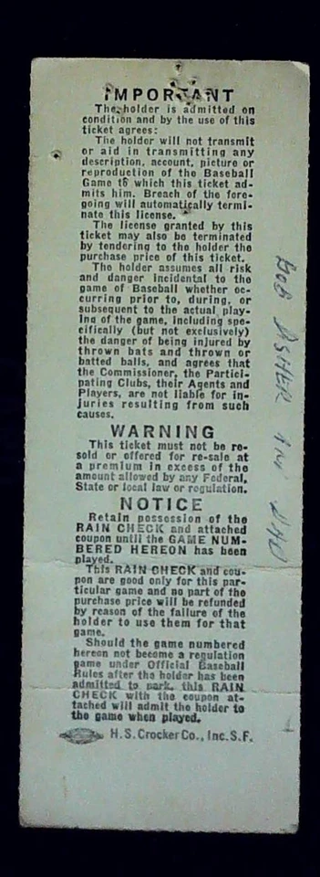 1974 World Series Game 4 Ticket Stub Oakland As Athletics Dodgers Reggie Jackson - Image 2 of 2