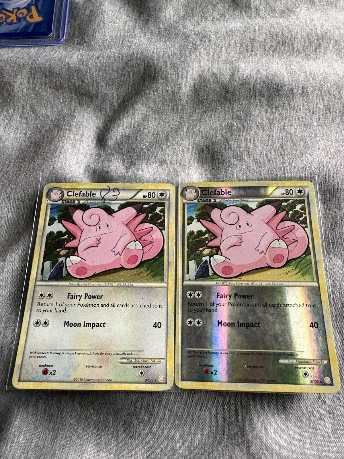 Clefable 3/123 HeartGold & SoulSilver Holo and Reverse Holo Pokemon Card