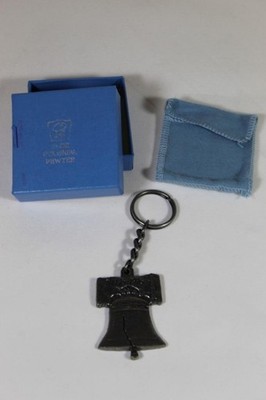 Olde Colonial Pewter Liberty Bell Ad Keychain - Herbert O. Cruise Pottstown PA