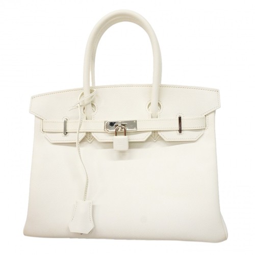 Auth [6gc3645] HERMES Handbag Birkin 30 Epsom White Silver metal fitting □...