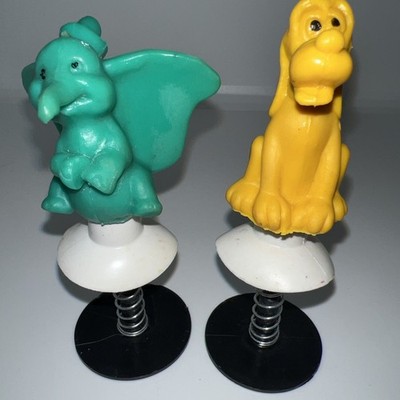 Vintage Disney 1950s Dumbo And Pluto Pop-up Spring Suction Toys