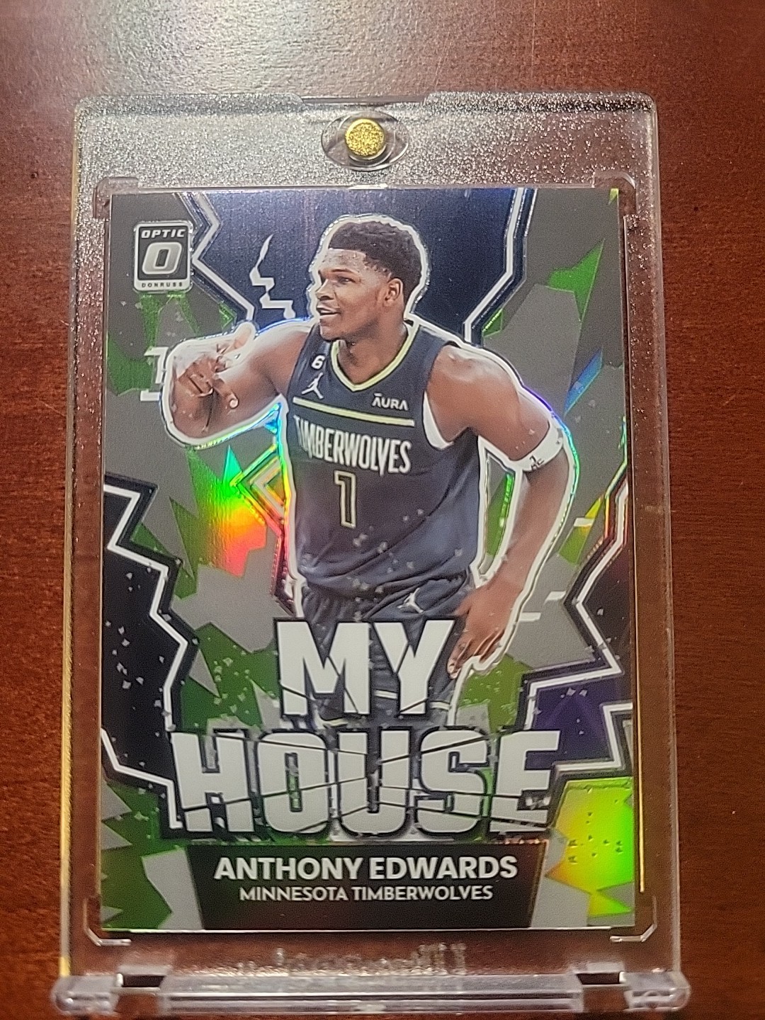 2022-23 Panini Donruss Optic Anthony Edwards My House Lime Green Holo /149