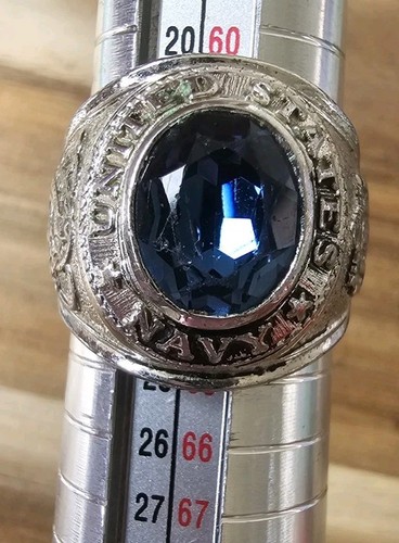 Vintage Sterling Silver USN Navy Pride Ring 1950’s Korean War 🇺🇸 Size 10