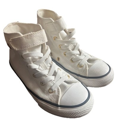 Converse All Star Hi Top Canvas Mädchen Sneaker Schuhe UK1 Turnschuhe Herzen Detail