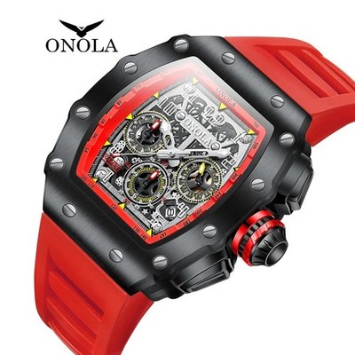 ONOLA Quarzuhren Herren Top Marke Bucket Style Timer Kalender Wasserdicht 50M