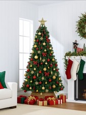 8FT Artificial Christmas Tree, Premium Unlit Holiday Decor w/Dense Branches