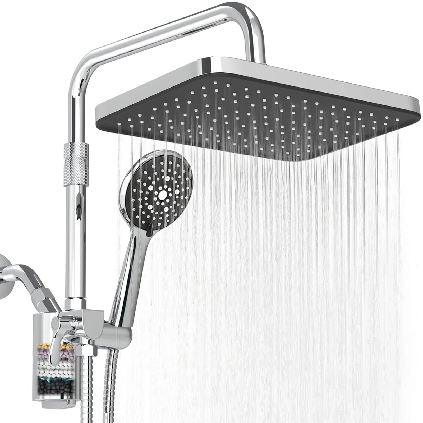 Filtered Shower Head with Handheld,12 Inch High Pressure Rain Shower Head wit...