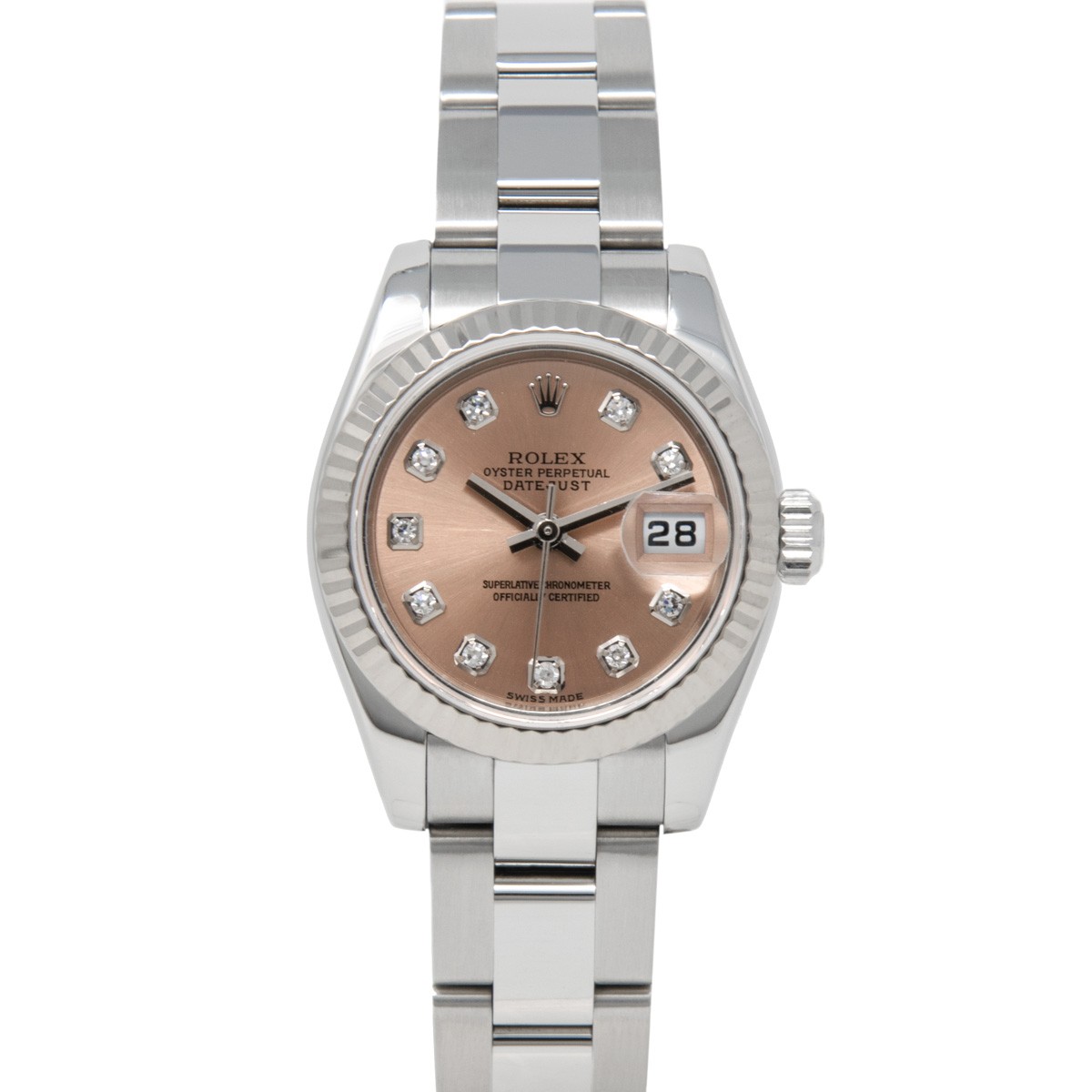 Rolex Lady-Datejust 26, 179174, Steel & White Gold, Pink Diamond Dial, Oyster...