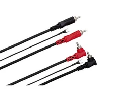 Hosa CRA-203DJ Stereo Interconnect Dual RCA to Dual Right Angle RCA Cable with