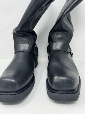 Men's Harley Davidson 91345 Black Leather Square Toe BOOTS Size 10