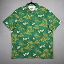 Reyn Spooner  Oakland Athletics Performance Polo Men’s XXL Green MLB Baseball