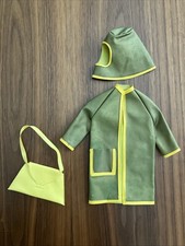 Vintage Barbie Clone Maddie Mod Slick Chick 1726 Olive Raincoat Outfit Set