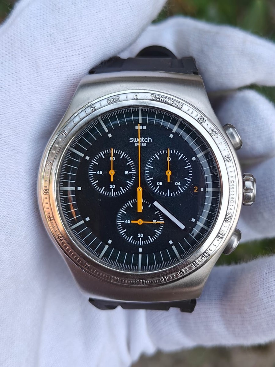 Rare Swatch Irony V8 Swiss Made Big Case 47mm SS Men's Chronograph