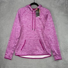 Under Armour Hoodie Womens Large Storm1 ColdGear Water Resistant Red Pink Pocket