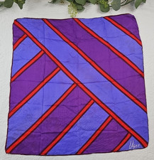 VTG Vera Purple and Red Silk Scarf Square Size 26 1/2"