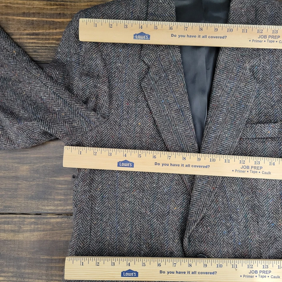 Eloven Farah Men's Tweed Sport Coat Blazer Two Button Brown Herringbone Wool 38R - Image 2 of 4
