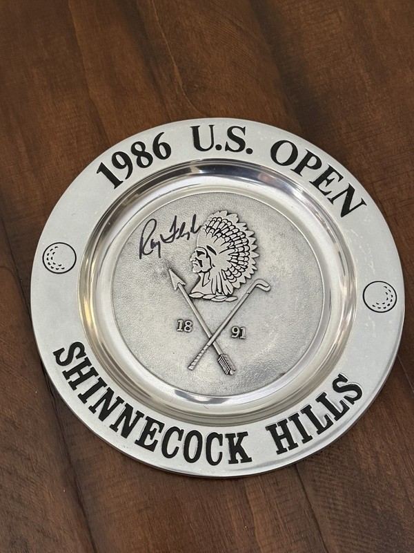 RARE 1986 U.S. Open Shinnecock Ray Floyd Signed Pewter Flag Plate 2026 British 