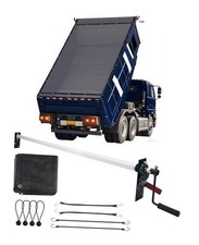 Duty Dump Truck Tarp Roller Kit with 6'x14' Mesh Tarp Hand Crank Tarp Roller