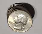 10 PACK:  Washington Quarters, 90% Silver, Circulated With Mixed Wear Levels