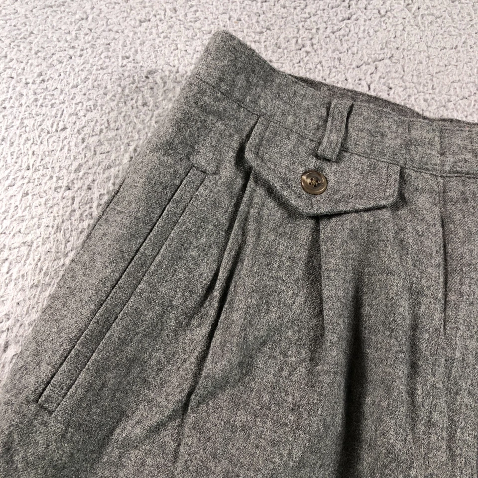 Pantalones De Colección Lauren Ralph Lauren Para Mujer 8 Gris Lana Plisada Pierna Ancha Forrados Altos EE. UU. Foto 3 de 4