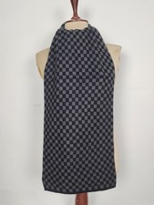 Louis Vuitton genuine vintage Black / Grey Wool winter Scarf Scarves