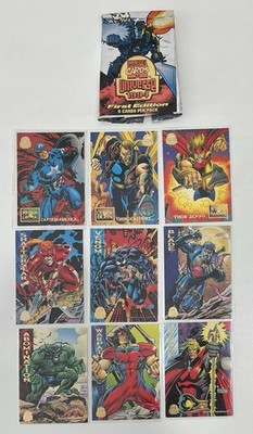1994 Marvel Universe Set of 9 Cards Venom Capitan America Thor Blade Warlock Etc