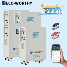ECO-WORTHY 64.3kWh 4Pack 48V 314AH LiFePO4 Battery Vertical Standing Backup