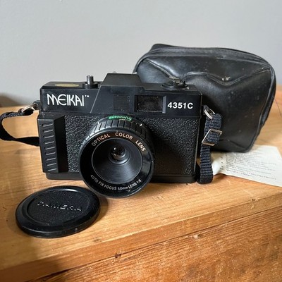 Vintage MEIKAI 4351C 35mm Film Camera w/ Lens Cap Case Manual Bag
