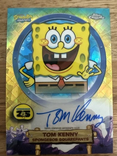 SPONGEBOB 25th ANNIVERSARY TOPPS CHROME Sapphire Tom Kenny AUTO Autograph
