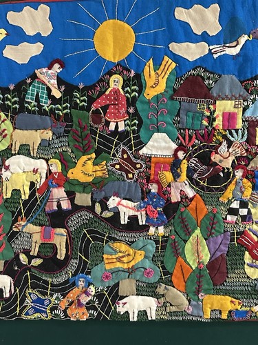 Vintage Folk Art Arpillera South American Embroidered Wall Decor - Picture 5 of 8