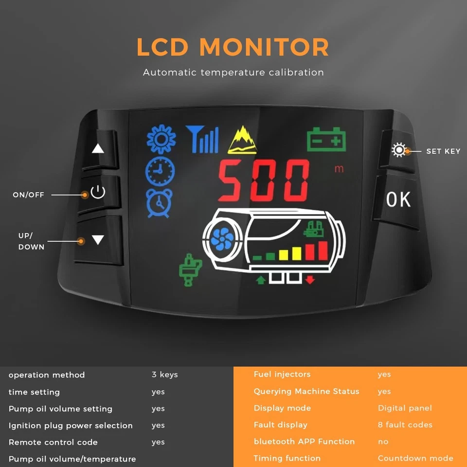 Sunster 8KW Calentador de Aire Diesel Portátil 12V Calentador de Noche Termostato para Camión - Imagen 2 de 4