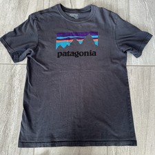 Patagonia Gray Logo T-Shirt Men’s Small Organic Cotton USA Made Organic Cotton