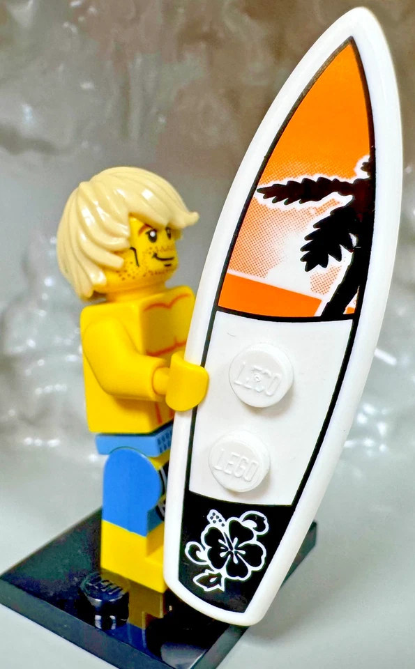 LEGO (8684) CMF Series 2 Surfer Surfboard Minifigure col02-15 Complete Set - Image 2 of 4