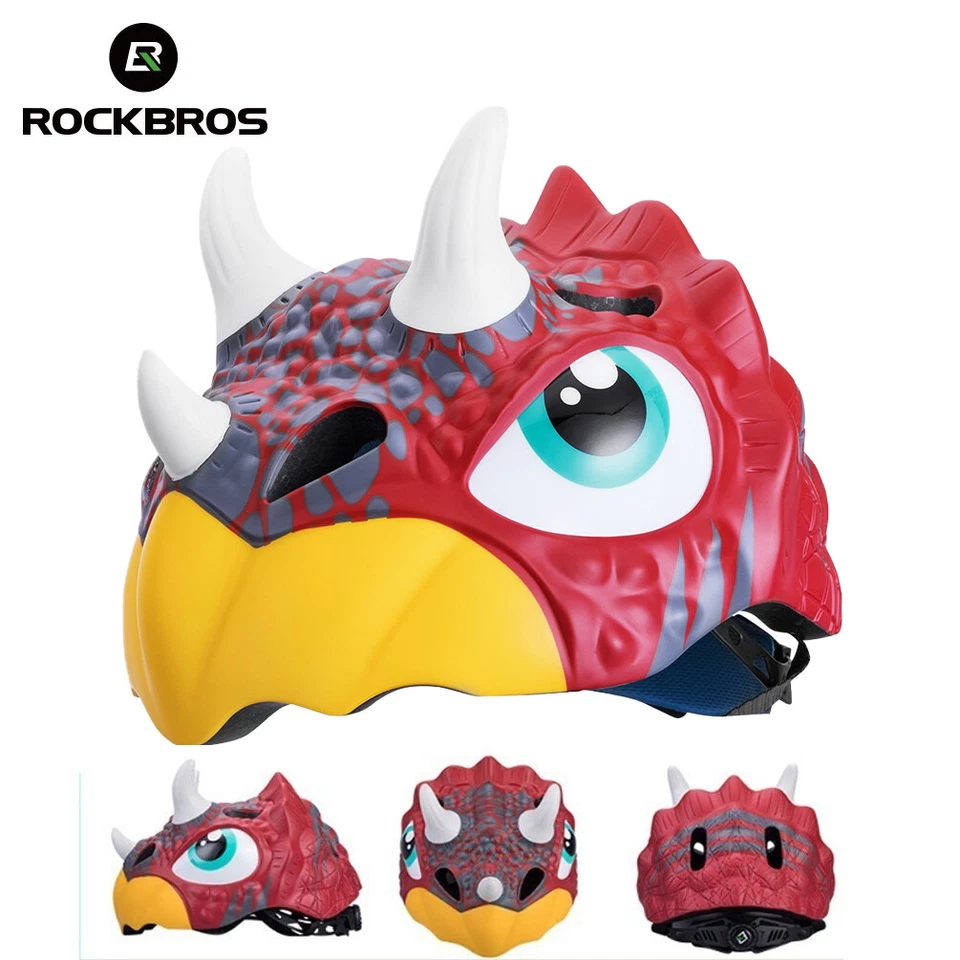 ROCKBROS Children Helmet Cycling Dinosaur 6-10years old Adjust Ultralight52-57cm - Image 3 of 4