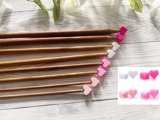 4 x Pairs Heart Knitting Needle Nib Tip Point Protectors Stoppers Pink Mix