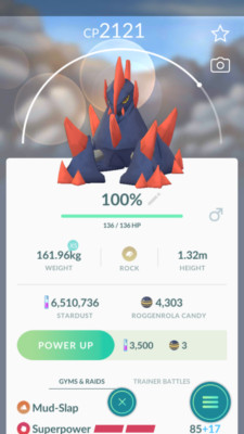 Pokemon Trade GO - Gigalith with 2nd move unlocked for pvp Ultra league