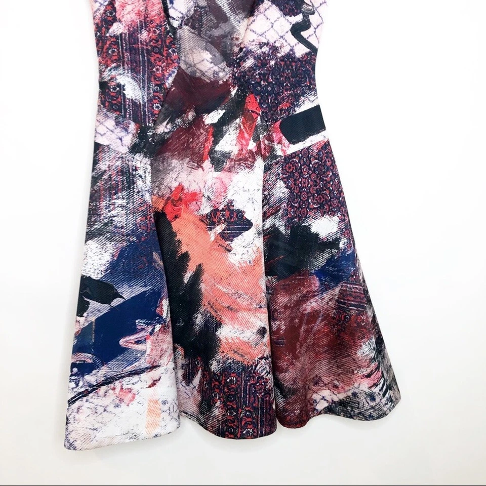 Prabal Gurung | Vestido multicolor abstracto ajustado y acampanado 6 Foto 2 de 4