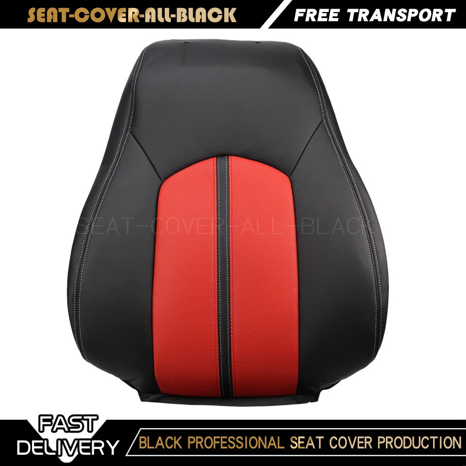 Fit 2008-2013 Cadillac CTS Front Side Bottom&Top Perforated Seat Cover BLACK/RED - Imagem 3 de 4