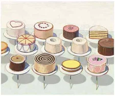 Cakes, 1963 by Wayne Thiebaud Art Print Food Bakery Pastry Museum Poster 11x14